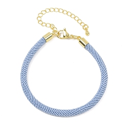 Светло-Голубой 4.5 изготовление браслета из круглого нейлонового шнура миланского диаметра 202мм, с латунными выводами и 6.85 застежками из лобстера из нержавеющей стали, золотые, долговечный, стойки покрытие, Небесно-голубой, 17.4 дюйм ({2} см)