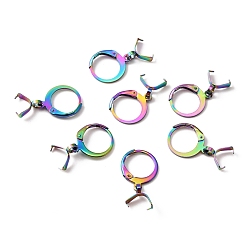 Rainbow Color 304 рычажная серьга из нержавеющей стали, с поручителями, Радуга цветов, 22 мм, контактный: 0.65x0.8 мм и 0.6 мм