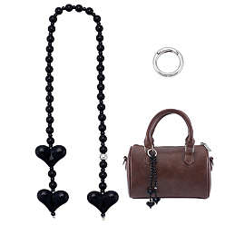 Черный 1 Декоративные подвески в форме сердца из смолы, с кольцом из цинкового сплава, чёрные, 335 мм