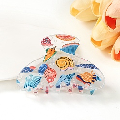 Разноцветный Прозрачные заколки-коготки из ПВХ, заколки для волос с рисунком морского животного, красочный, 52x89 мм