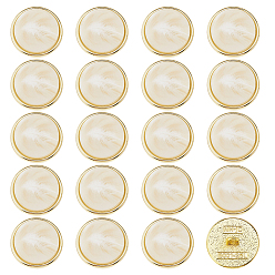 Золотой 20шт. кнопки из сплава смолы, плоско-круглые, золотые, 17.5x8 мм, отверстие : 2 мм