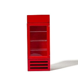 Красный Модель холодильника миниатюрные украшения, аксессуары для кукольного домика с микро-ландшафтом, притворяясь опорными украшениями, красные, 69x48x172 мм