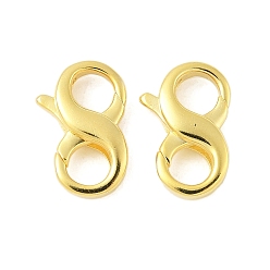 Золотой 925 стерлингового серебра застежкой омар коготь, 8 -образные, золотые, 12x7.5x3 мм, отверстие : 3.5 мм