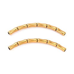 Античное Золото 925 серебро бусы трубка, в форме бамбука с текстурой, античное золото , 35x8x2.5 мм, отверстие : 1.4 мм, Около 20 шт / 10 г