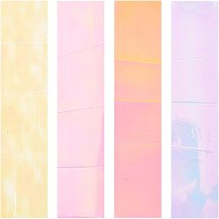 Mixed Color Reflective Mirror Design Irregular Broken Glass Foils, DIY Nail Art Decal Stickers, Mixed Color, 40x4cm, 6pcs/color, 4 colors, 24pcs/set