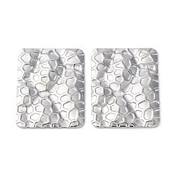 Платина Латунные подвески, без кадмия, без никеля и без свинца, прямоугольные, платина, 25x19.5x2 мм, отверстие : 1.4 мм