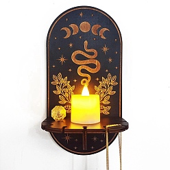 Змея Деревянная настенная небольшая хрустальная витрина, ведьма висит держатель кристалла, подвесной подвесной маятник для биолокации из кристалла, змея, 210x110 мм