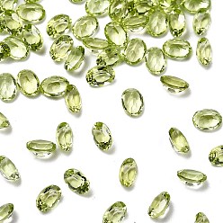 Перидот Ограненные натуральные кабошоны перидота, назад назад, овальной формы, 4x3x2 мм