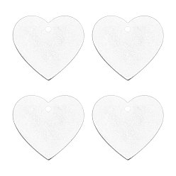 Silver Aluminium Pendants, Laser Cut Pendants, Heart, Stamping Blank Tag, Silver, 46.5x50.5x1.5mm, Hole: 4mm, 20pcs/box