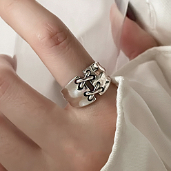 Cross Латунные кольца-манжеты для женщин, платина, крестик, внутренний диаметр: 16 мм