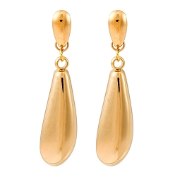 Настоящее золото 18K 304 из нержавеющей стали болтаться серьги, слеза, реальный 18 k позолоченный, 1-3/4x3/8 дюйм (4.6x1.05 см)