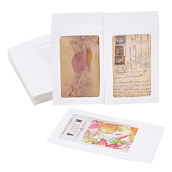 Белый Держатели бумажных визиток, с окном, прямоугольные, белые, 186x118x0.9 мм