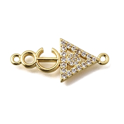 Прозрачный Латунные микропаве кубические циркониевые подвески в виде стрелок, без кадмия и без свинца, стойки покрытие, долговечный, реальный 18 k позолоченный, прозрачные, 24x11x2 мм, отверстие : 1.4 мм
