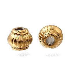 Настоящее золото 18K 304 из нержавеющей стали бусы, ионное покрытие (ip), фонарь, реальный 18 k позолоченный, 4.5x4 мм, отверстие : 1.4~1.5 мм