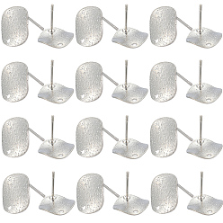 Платина 40шт. латунные серьги-гвоздики фурнитура, платина, 12x12 мм, отверстие : 1.2 мм, 40 шт / комплект