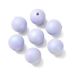 Лиловый УФ-покрытие радужными переливающимися акриловыми бусинами, круглые, сирень, 16 мм, отверстие : 2.5 мм
