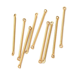 Настоящее золото 18K Ионное покрытие (ip) 304 звенья из нержавеющей стали, подвески для барных разъемов, реальный 18 k позолоченный, 35x2.5x1.5 мм, отверстие : 1.4 мм