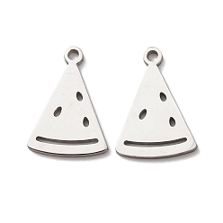 Нержавеющая Сталь Цвет 304 подвески из нержавеющей стали, арбузное очарование, цвет нержавеющей стали, 14x10x1 мм, отверстие : 1.2 мм