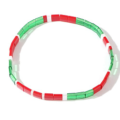 Разноцветный Рождественские эластичные браслеты из акриловых бусин для женщин, красочный, 6.30 дюйм (16 см) ~ 6.50 дюйм (16.5 см)