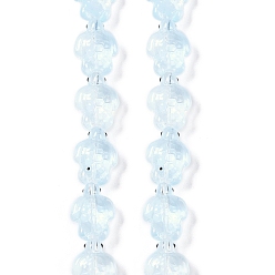 Светло-Голубой Нити прозрачных бусин из стеклянной эмали, бусины ручной работы, черепаха, Небесно-голубой, 18x14x8.5 мм, отверстие : 1.2 мм, около 22 шт / нитка, 14.76~14.96'' (37.5~38 см)