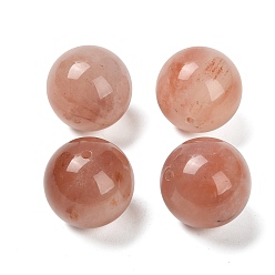 Golden Silk Jade Сферические бусины из натурального золотистого шелка и нефрита Синьцзяна, круглые, 18 мм, отверстие : 2 мм