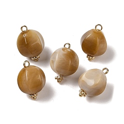 Темно-Золотистый Акриловые подвески, имитация драгоценных камней, с медными петлями, самородки, темные золотарник, 19x12.5x11.5 мм, отверстие : 2 мм