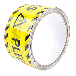 Слово Предупредительная лента в рулоне желтая черная баррикада защитная лента клейкая предупреждающая лента для опасных зон украшение на Хэллоуин, слово, 48~49 мм, около 25 м / рулон