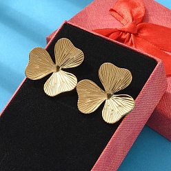 Золотой 304 серьги-гвоздики из нержавеющей стали для женщин, цветок, золотые, 28.5x31.5 мм