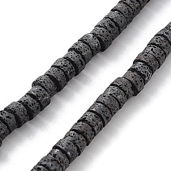 Лавовый камень Бусы из натуральной лавы, матовые, диск, Heishi бусы, 4~4.5x2 мм, отверстие : 1 мм, около 162 шт / нитка, 15.94'' (40.5 см)