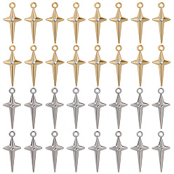 (52) Непрозрачная лаванда 40шт 2 цветной сплав подвески со стразами, крест прелести, разноцветные, 25x10.5x5 мм, отверстие : 1.6 мм, 20 шт / цвет