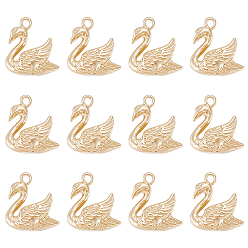 Настоящее золото 18K 14 латунные подвески шт., гусиные талисманы, реальный 18 k позолоченный, 16.5x15x6.5 мм, отверстие : 1.5 мм