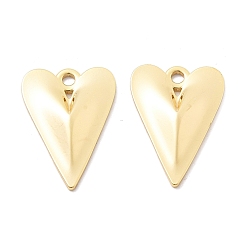 Настоящее золото 18K Латунные подвески, сердце прелести, без кадмия, без никеля и без свинца, реальный 18 k позолоченный, 23x16x3 мм, отверстие : 2 мм