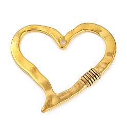 Античное Золото Тибетский сплав стиля большие кулоны, сердце, античное золото , 55x60.5x5 мм, отверстие : 3 мм