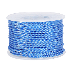Bleu Ciel Cordon milan en polyamide, cordon torsadé, ronde, pour création de noeud chinois, bleu ciel, 2.5mm, environ 27.34 yards (25m)/rouleau