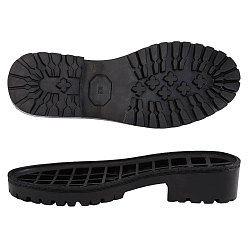 Черный Противоскользящая обувь из синтетического каучука, подошва на каблуке, износостойкая подошва с рельефным рисунком для ремонта ботинок, кожаные ботинки, чёрные, 240x88x40 мм