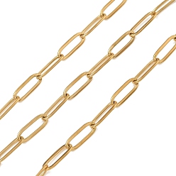 Настоящее золото 18K 304 цепи из нержавеющей стали, пайки, с катушкой, ионное покрытие (ip), долговечный, реальный 18 k позолоченный, 12x4x0.7 мм, около 32.81 футов (10 м) / рулон