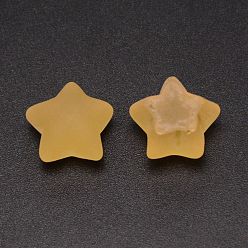 Goldenrod Frosted Resin Cabochons, Star, Goldenrod, 18x19x12mm