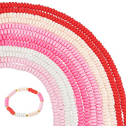 (52) Непрозрачная лаванда 12 пряди 6 раскраски бусин из полимерной глины ручной работы, для поделок ювелирных изделий, диск, разноцветные, 6~7x3 мм, отверстие : 1.5 мм, около 113~116 шт / нитка, 15.55 дюйм ~ 16.14 дюйм (39.5~41 см), 2 пряди / цвет