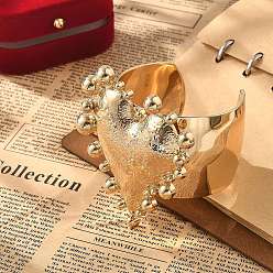 Золотой Текстурированные браслеты-манжеты из сплава в форме сердца для женщин, золотые, внутренний диаметр: 2-1/4 дюйм (5.6 см)