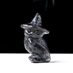 Лабрадорита Резные фигурки совы из натурального лабрадорита, для украшения рабочего стола домашнего офиса, 22x40 мм