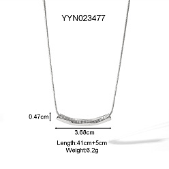 Нержавеющая Сталь Цвет Стильные 304 ожерелья-змейки из изогнутой трубчатой бусины из нержавеющей стали для женщин, цвет нержавеющей стали, 16.14 дюйм (41 см)