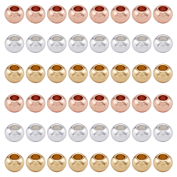 (52) Непрозрачная лаванда 90шт 3 цвета 304 шарики из нержавеющей стали, круглые, разноцветные, 3x2 мм, отверстие : 1.2 мм, 30 шт / цвет