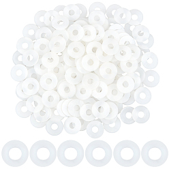 White 200Pcs Nylon Gaskets, Ring, White, 18.5x1.5mm, Hole: 6mm