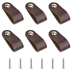 Sienna Leather Handle, Jewelry Box Accessories, with Aluminum Screws, Sienna, 143x24.5x3mm, Hole: 5mm
