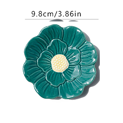 чирок Фарфоровый поднос для украшений с цветами, брелок кольцо блюдо декоративная тарелка, для колец, Серьги, мелкие предметы, зелено-синие, 98 мм
