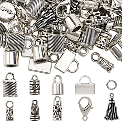 (52) Непрозрачная лаванда Набор для изготовления ювелирных изделий своими руками, включая концы шнура из сплава и застежки-лобстеры, латунные кольца прыжок открыт, разноцветные, 16.5x6 мм, отверстие : 1.6 мм