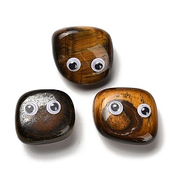 Тигровый глаз Естественный тигр украшения дисплея глаз, смолой глаза, для домашнего офиса настольный орнамент фэн-шуй, самородки, 14~24x26.5~31.5x16~24.5 мм