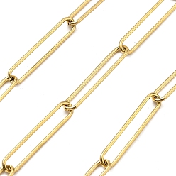 Настоящее золото 18K Ионное покрытие (ip) 304 цепи с овальными звеньями из нержавеющей стали, несварные, с катушкой, полированный, реальный 18 k позолоченный, 25x4.5x1 мм