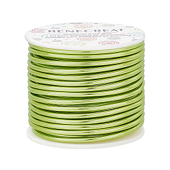 Желто-Зеленый Круглая алюминиевая проволока, желто-зеленый, 9 датчик, 3 мм, около 55.77 футов (17 м) / рулон