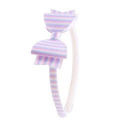Violett Haarbänder aus Stoff mit Glitzerschleife, Haar-Accessoires für Mädchen, Streifenmuster, Violett, 160 mm